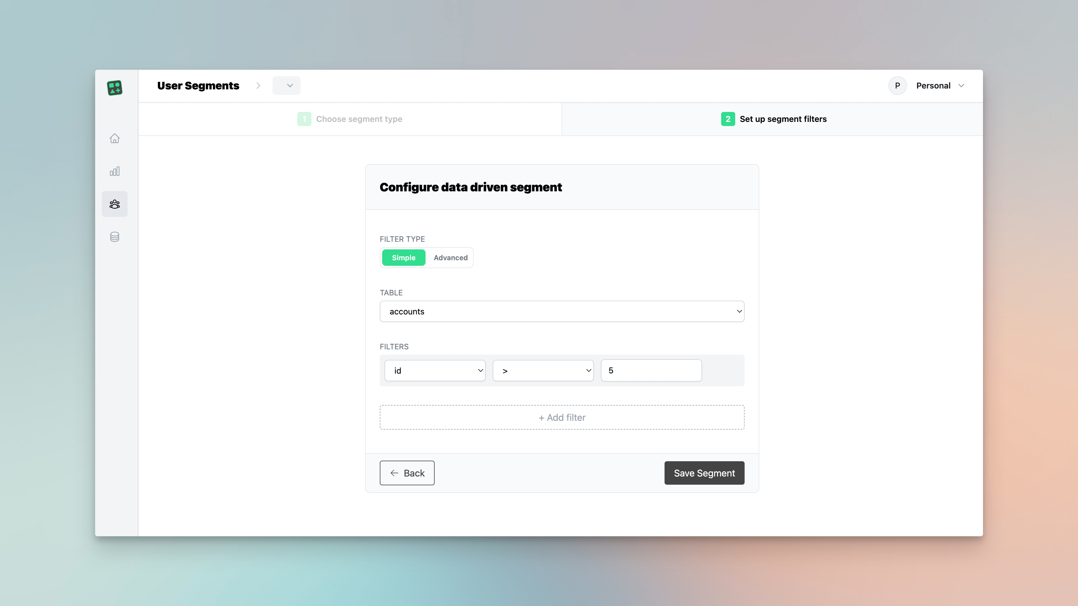 Simple segment selection