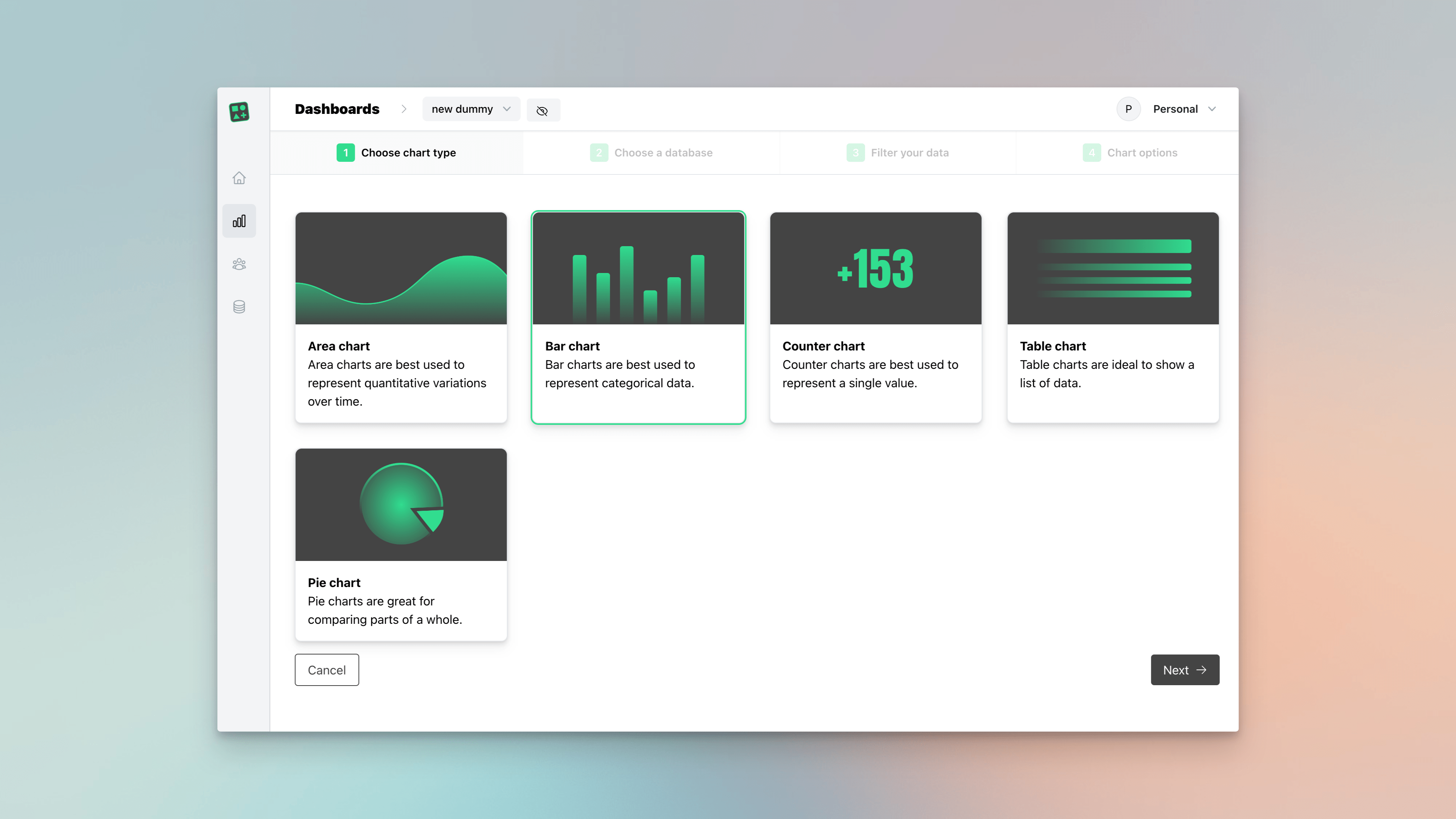 Select a chart type