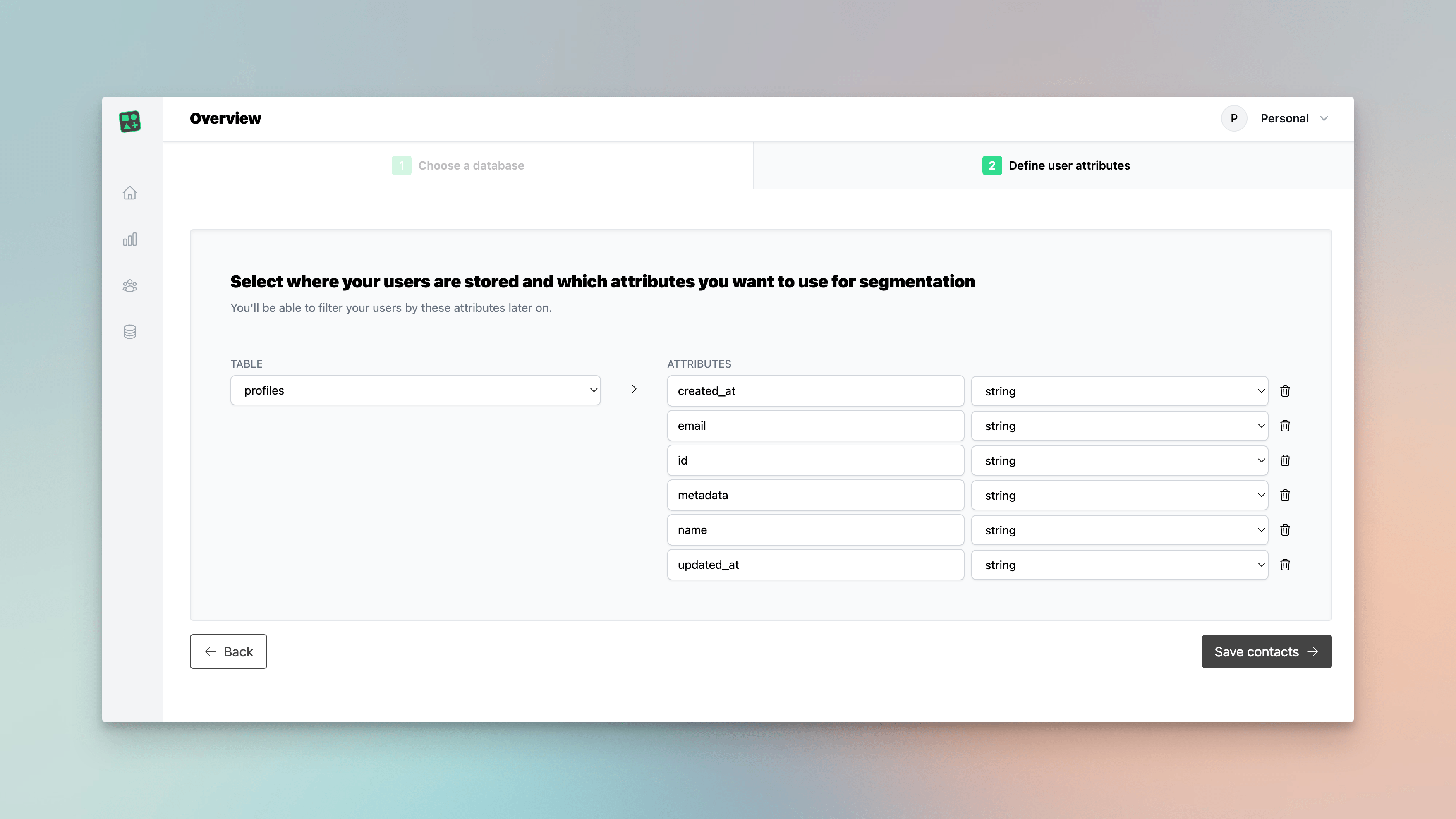 Select user attributes